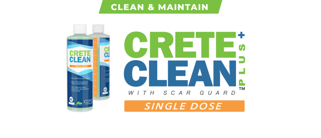 CreteClean Plus single dose concrete floor cleaner banner