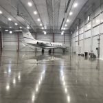 Concrete floor treated with RetroGuard acid and stain protection coating